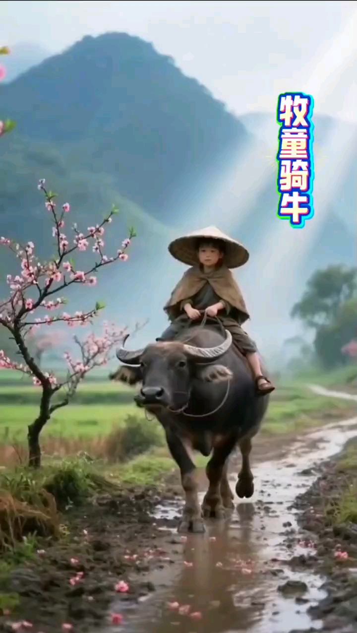 牧童骑牛乡愁记忆