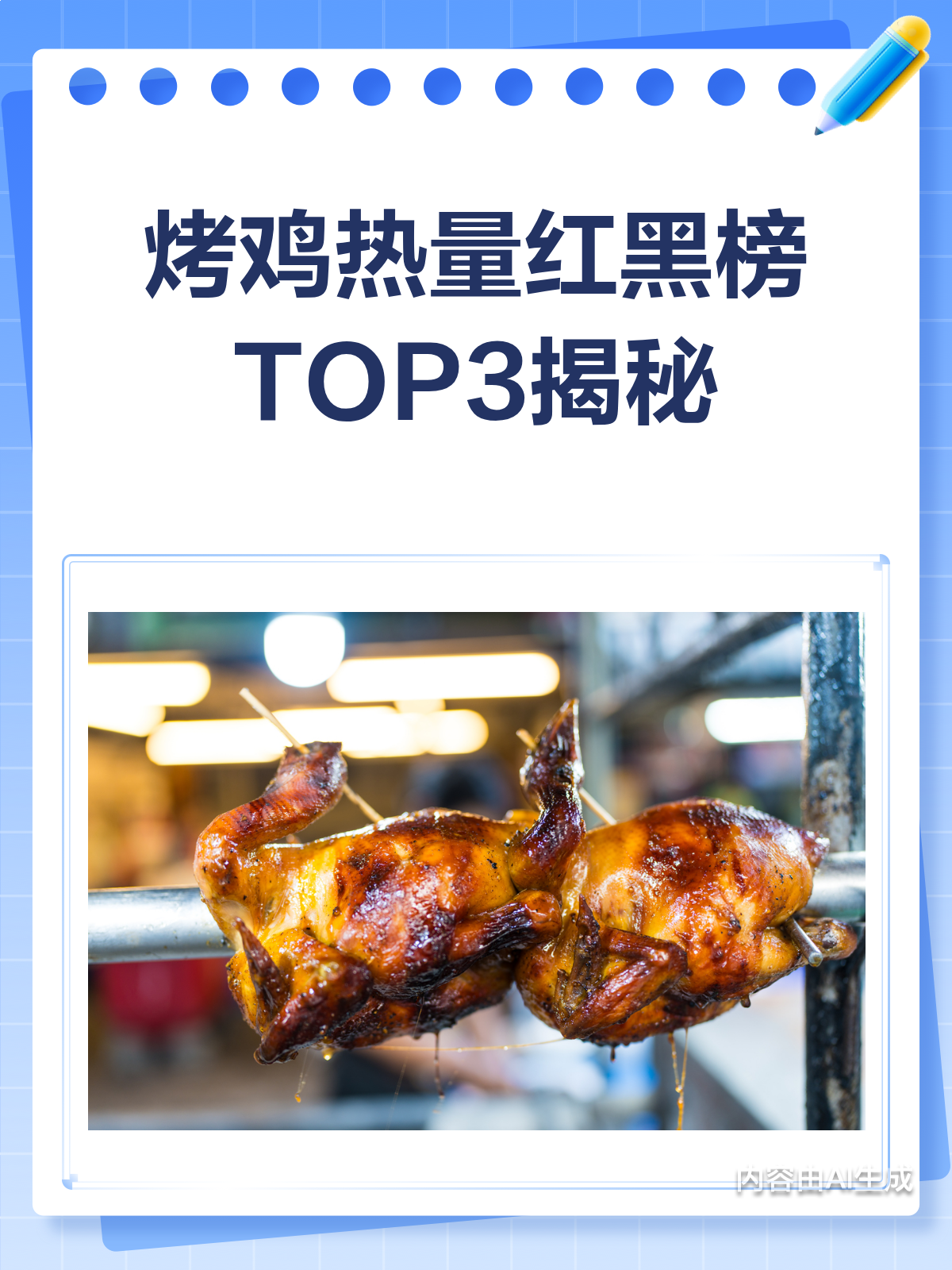 烤鸡热量红黑榜!前三名居然这么高热量?!