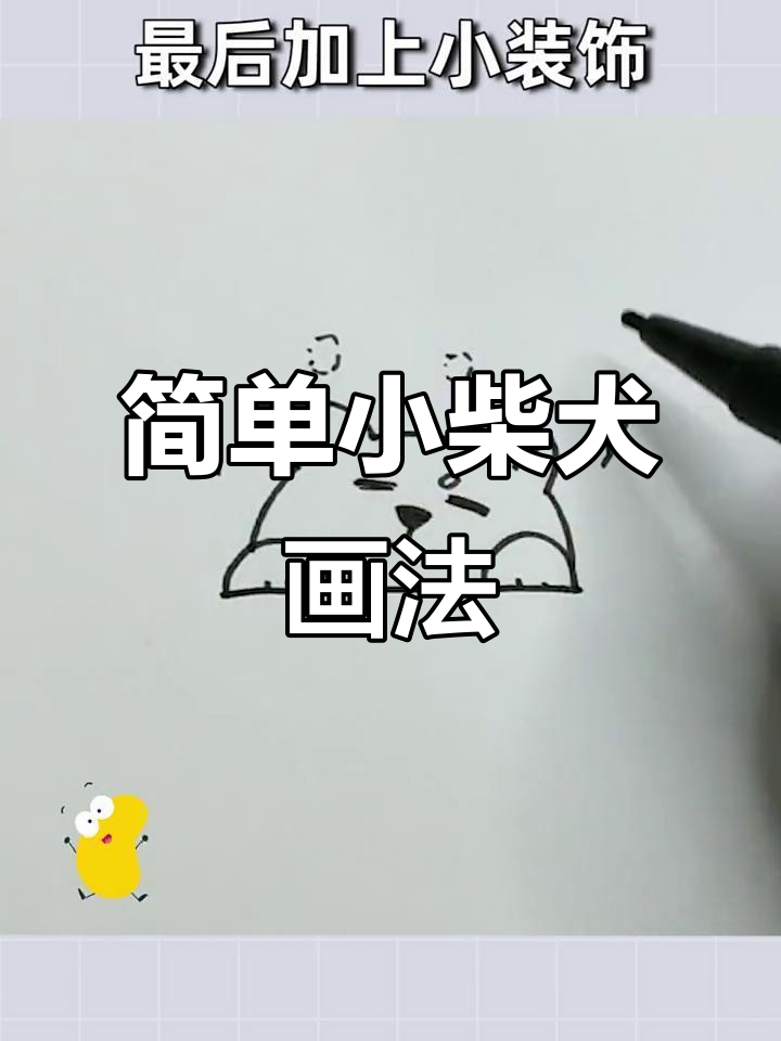 小柴犬的可爱简笔画,幼儿园美术小项目