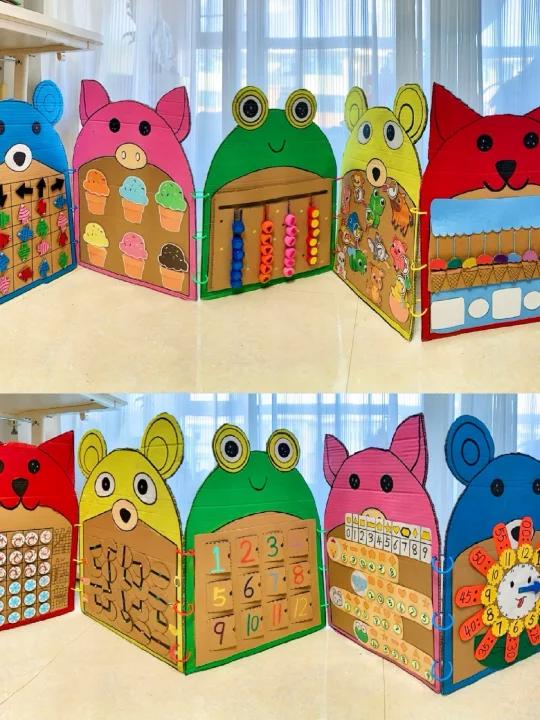 自制幼儿园益智玩教具|动物折叠收纳~