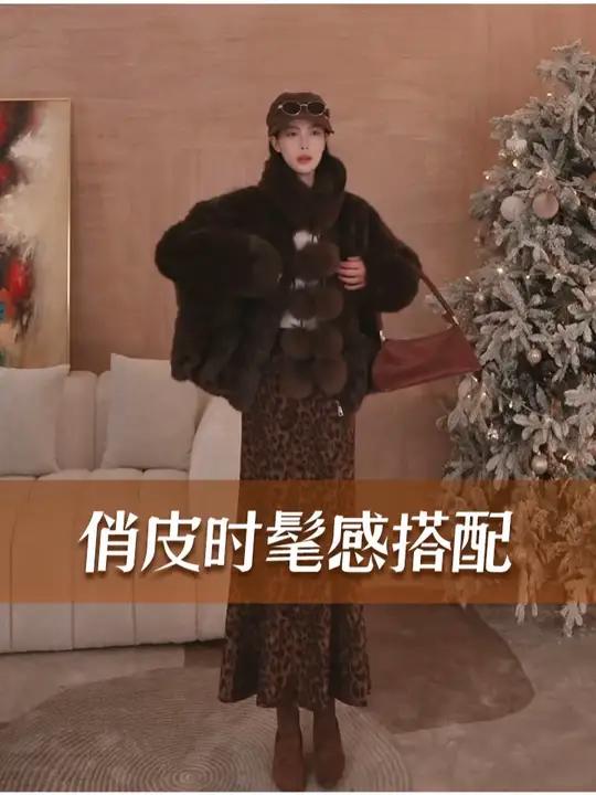 冬日暖系复古搭配!今天穿什么冬天轻奢女装A512338