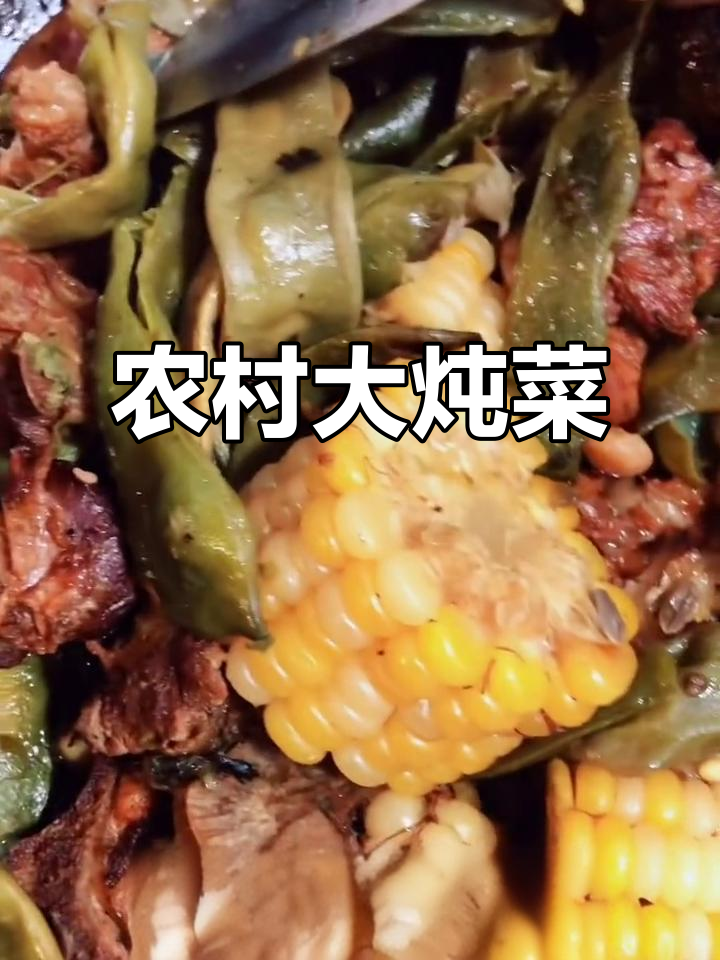 农家铁锅炖排骨,玉米豆角一网打尽,味道超赞!