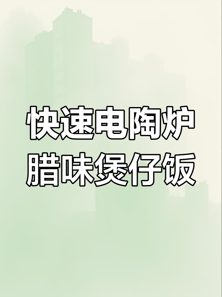 电陶炉做煲仔饭,轻松省时又美味