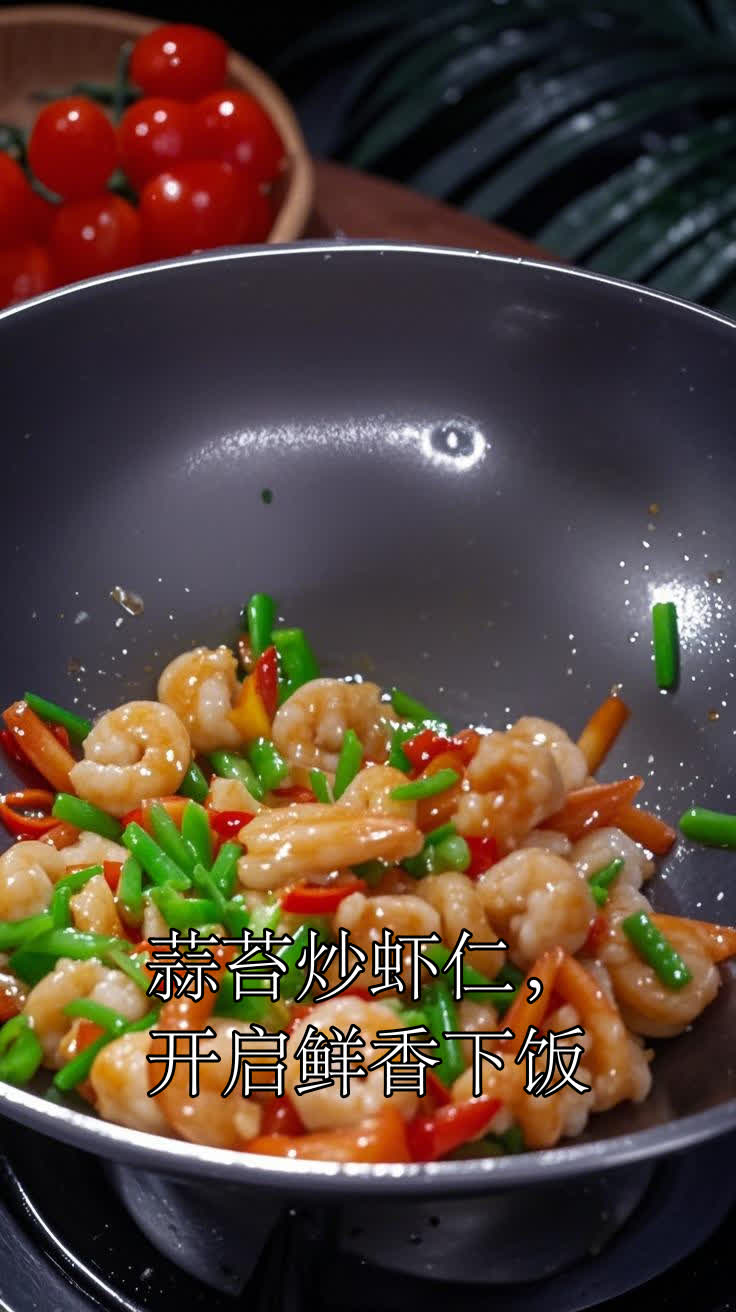 蒜苔炒虾仁,开启鲜香下饭