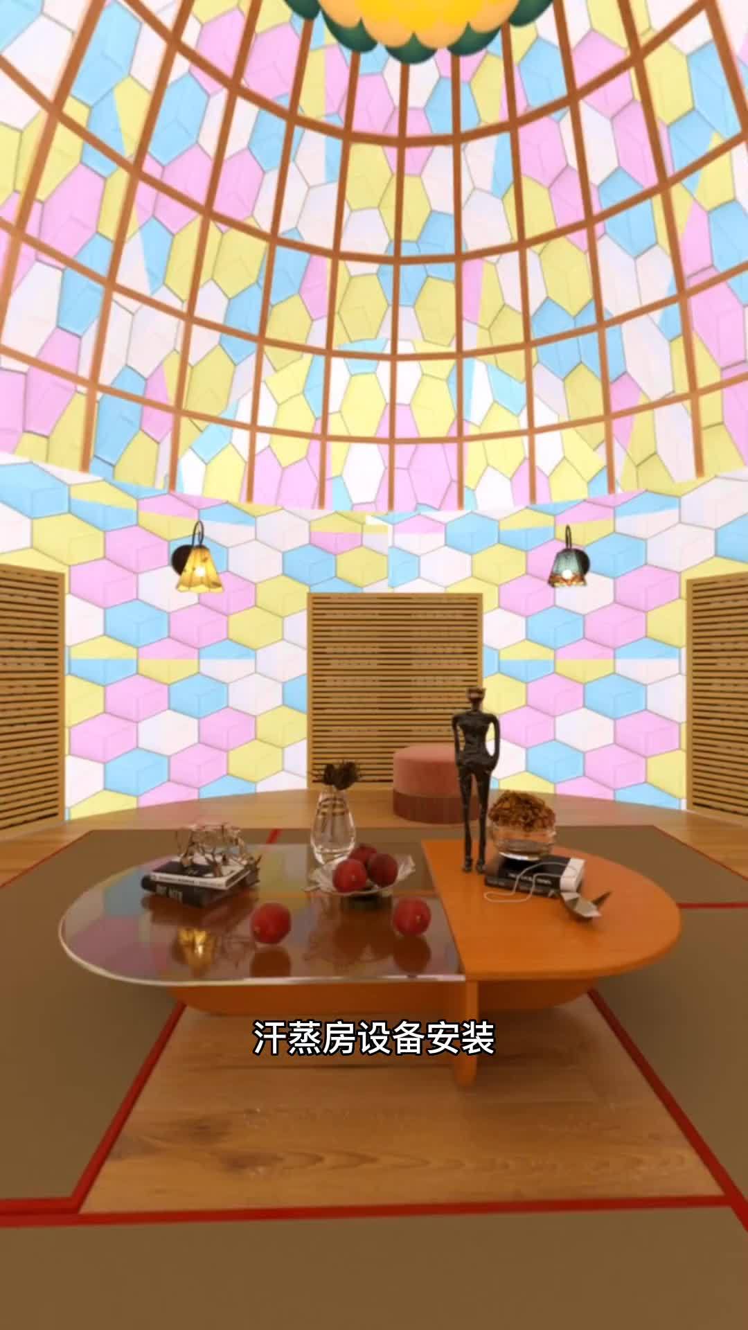 汗蒸房设备安装蒙古包盐蒸房安然承建,还可称之为水晶盐房等等 盐蒸房 汗蒸房安装 汗蒸房设备