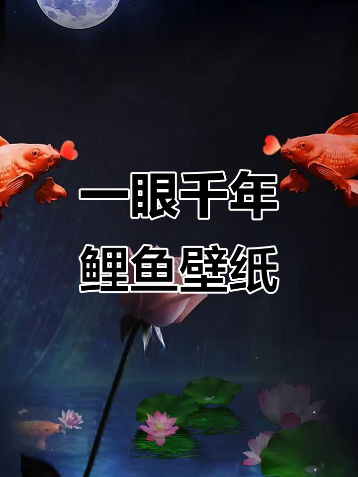 跨越万水千山,一眼万年,鲤鱼跃动的情人节壁纸