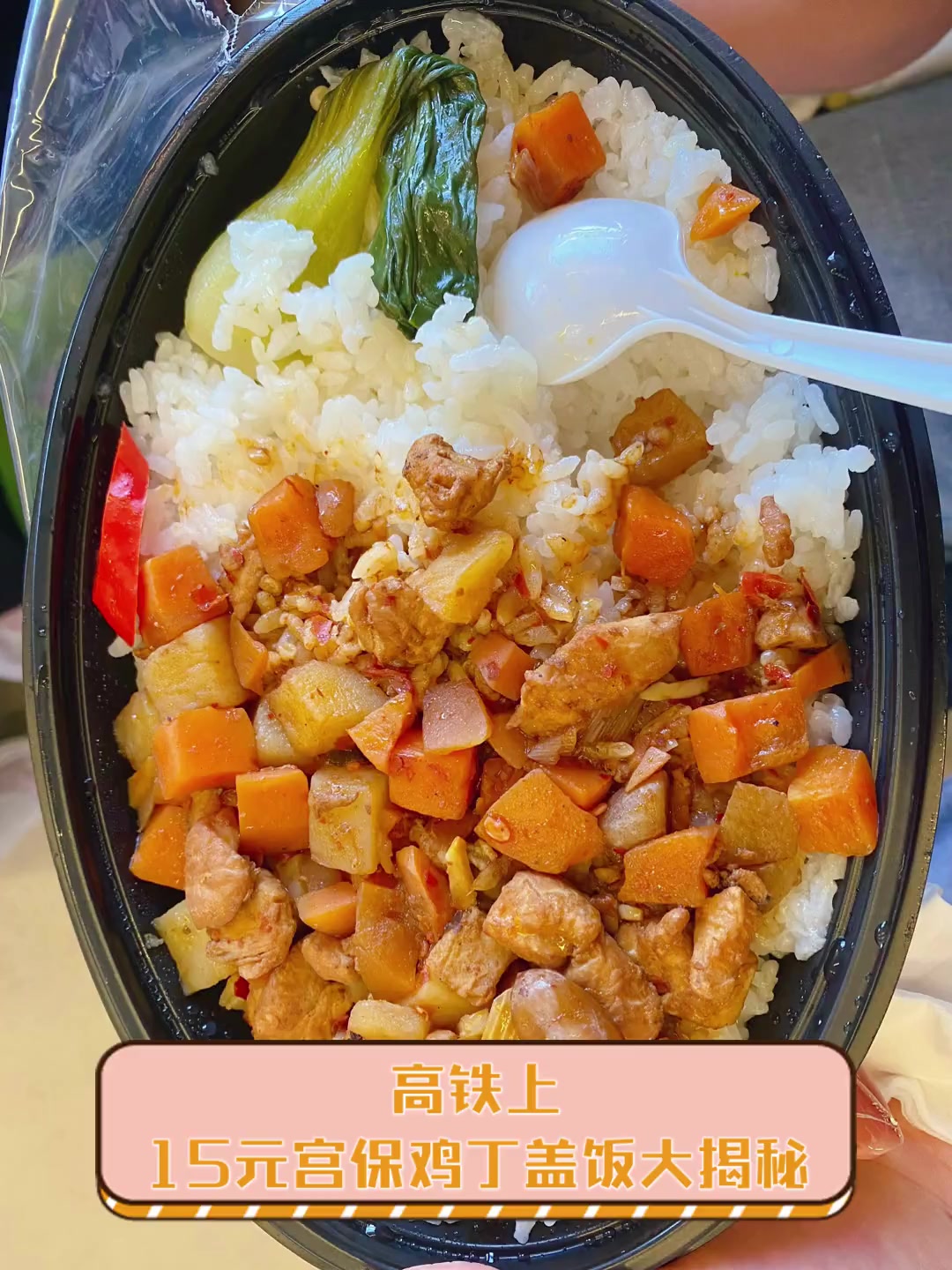 高铁上,15元宫保鸡丁盖饭大揭秘