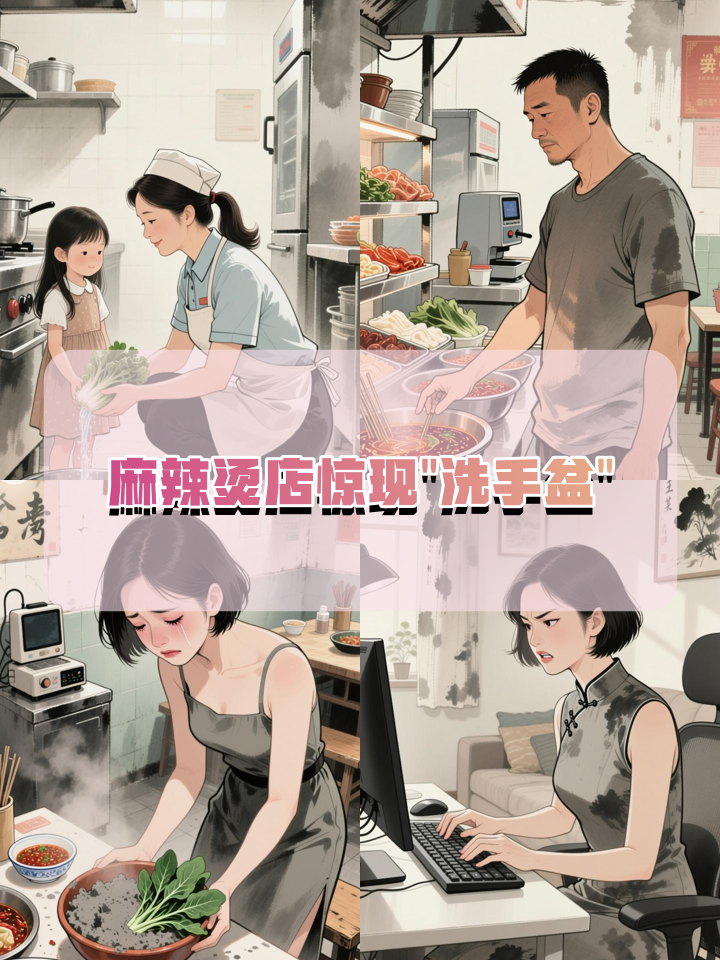 网爆百万人围观：麻辣烫店员用选菜盆给孩子洗手搓灰