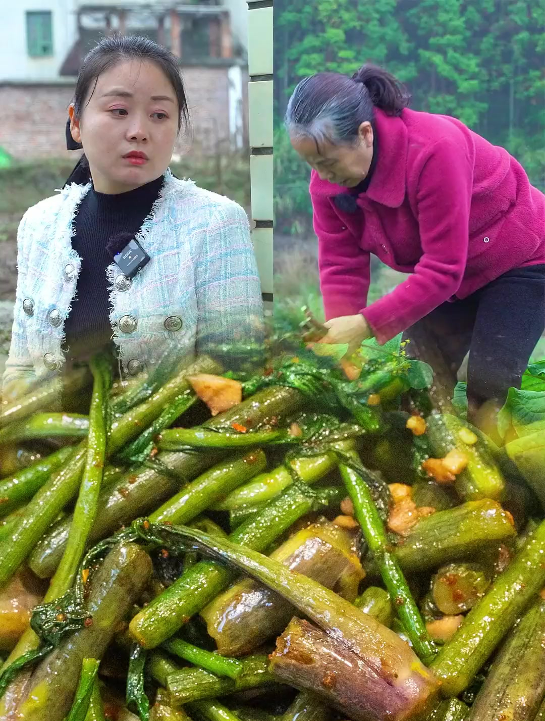 婆婆今天做我最爱吃的辣椒末炒红菜苔