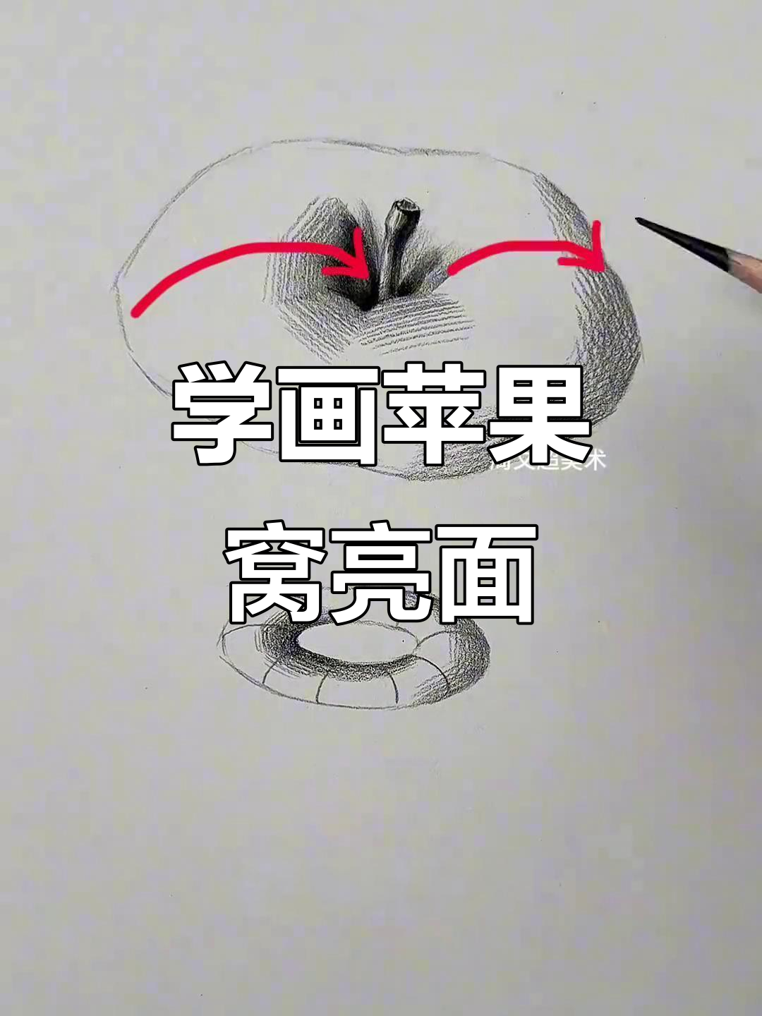 苹果窝素描技巧大揭秘,画出立体感与高光效果