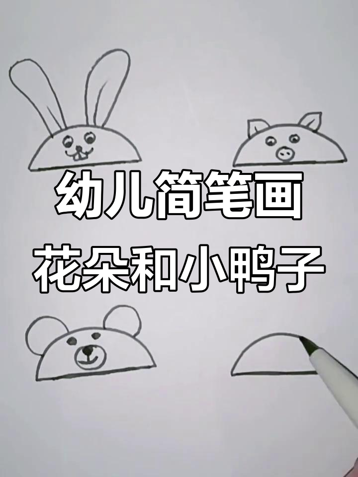 小画家丁丁的彩色铅笔,画出可爱小鸭子和花儿
