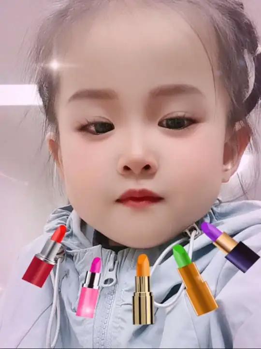 这个特效化妆太好玩了,给你家娃娃试试～爱臭美的宝宝萌娃对口型骗你生女儿0-3岁儿童启蒙动画