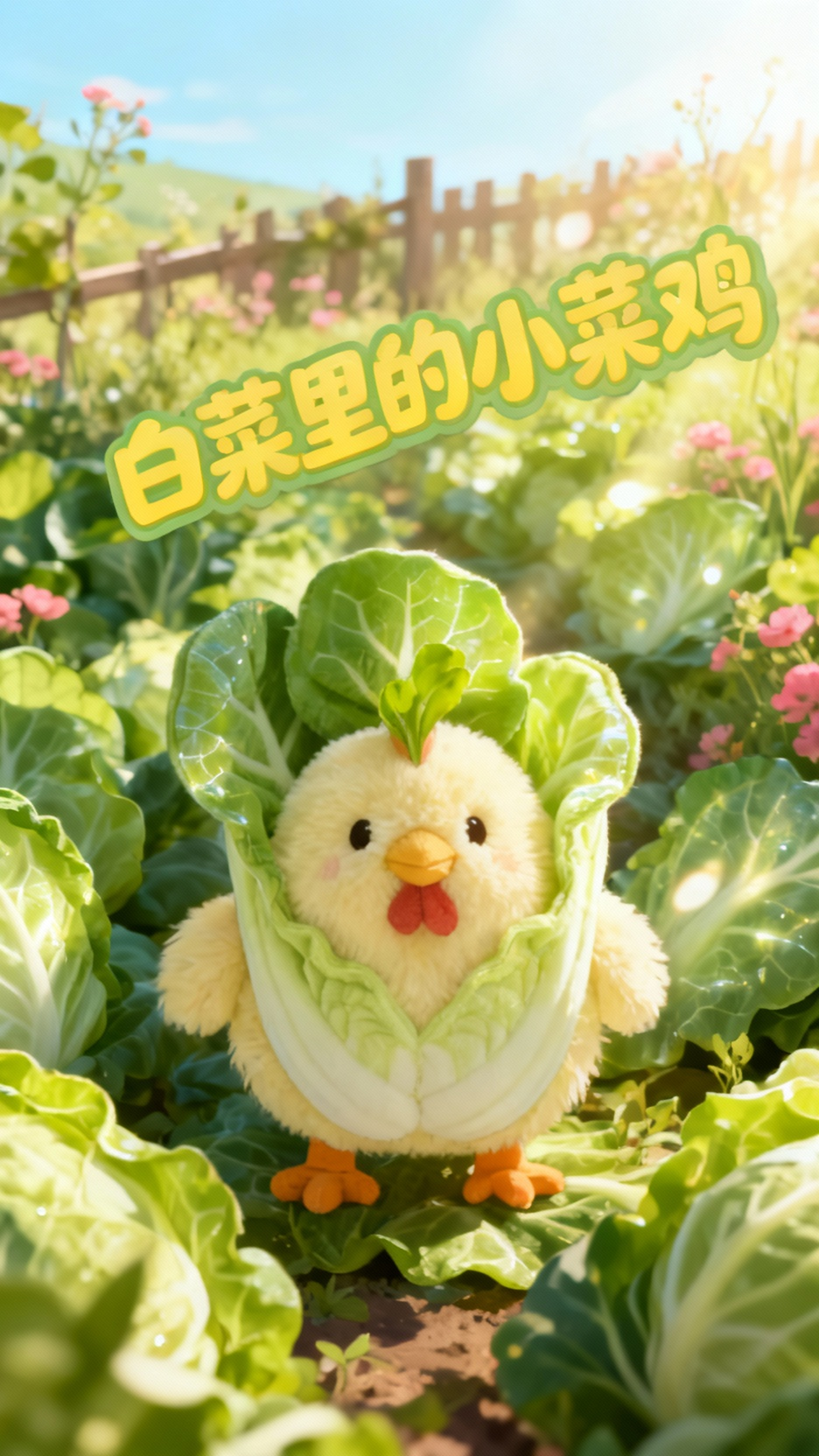 被白菜包裹的可爱小鸡