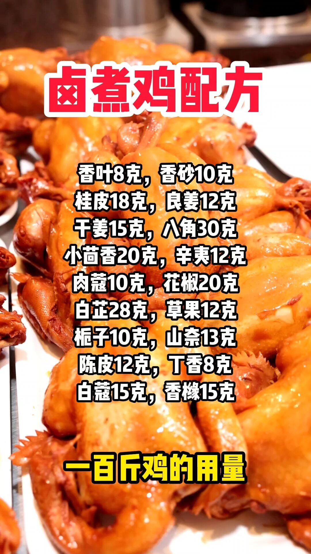 卤煮鸡配方分享