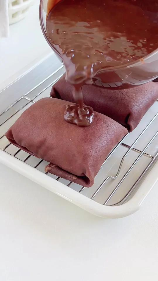 多重口感巧克力脆皮奶油卷,浓郁又好吃～