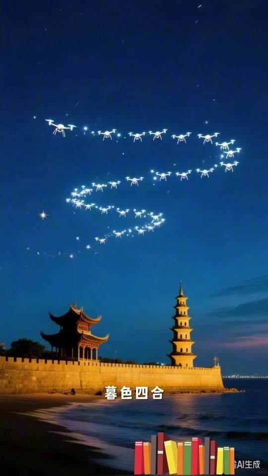 暮色四合,泉州湾的海风轻抚过古城墙,夜空悄然被科技点亮。数百架无人机如受敕令的星辰,在开元
