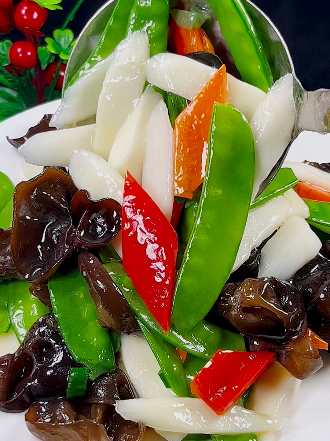 荷兰豆木耳炒山药