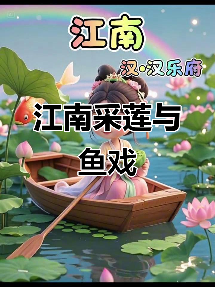 江南水乡采莲曲,鱼戏荷塘乐趣多