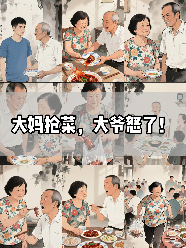 酒席上大妈抢菜打包，大爷一招让她傻眼！
