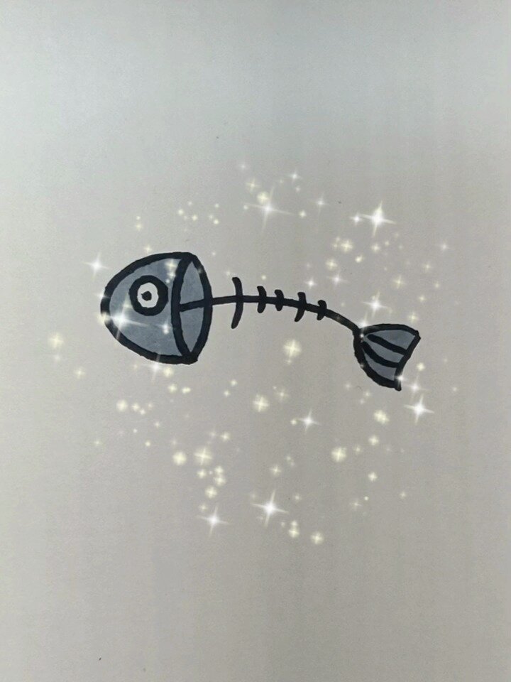 这鱼骨你学了不会画,你过来打我