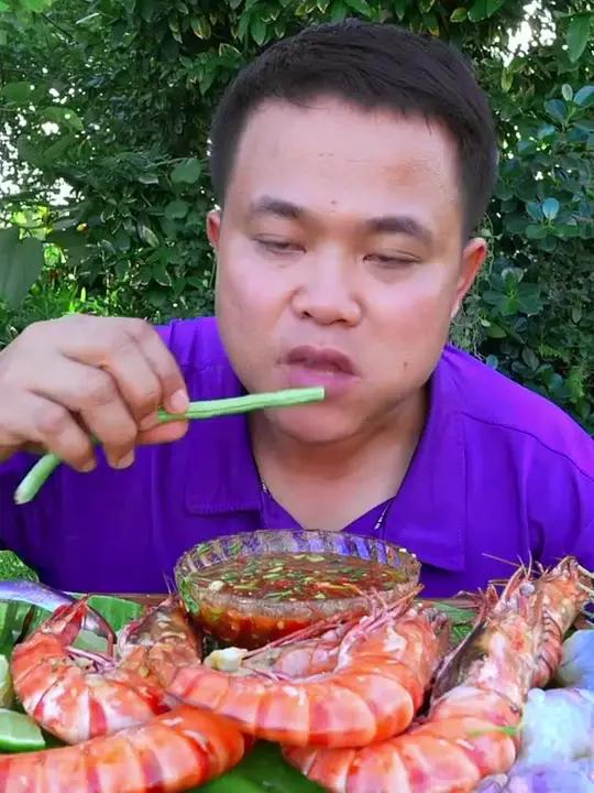 长豆角酸辣酱汁刺身大海虾 全民任务泰国大叔泰国美食内容启发搜索种草激励计划