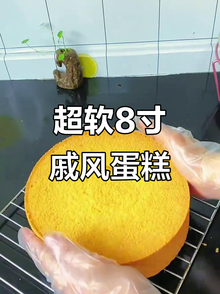 8寸戚风蛋糕,做法超简单,蓬松细腻不塌陷