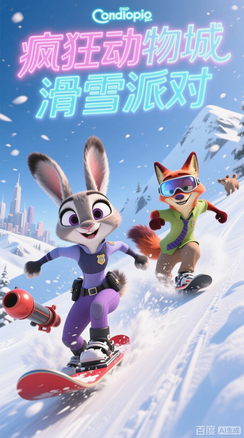 朱迪尼克滑雪，3D卡通动感呈现