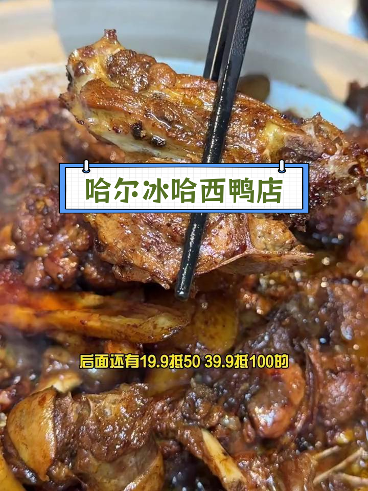 哈尔滨哈西街头24小时营业鸭店,麻辣砂锅和海南香草鸭必试