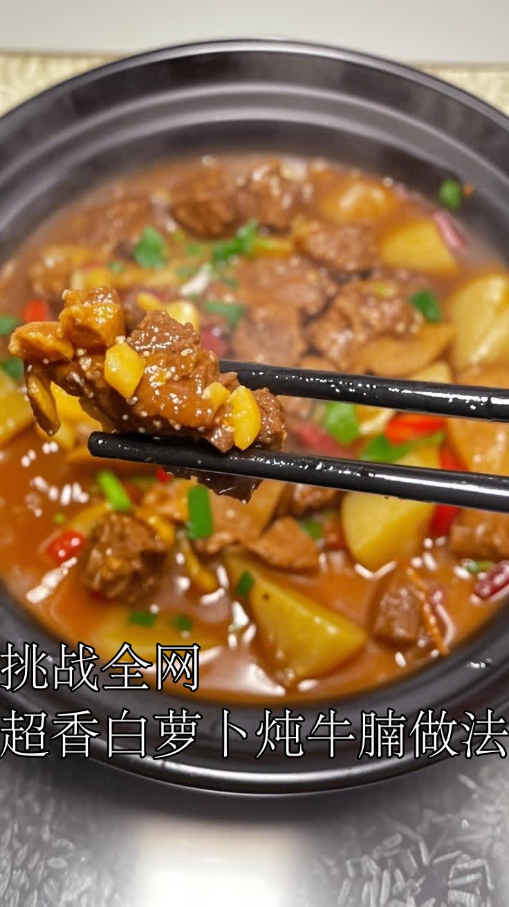 挑战全网,超香白萝卜炖牛腩做法