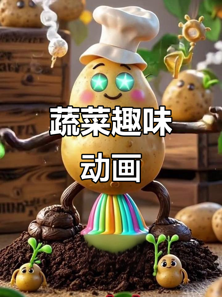 趣味动画,轻松记忆蔬菜名称:胡萝卜、土豆等