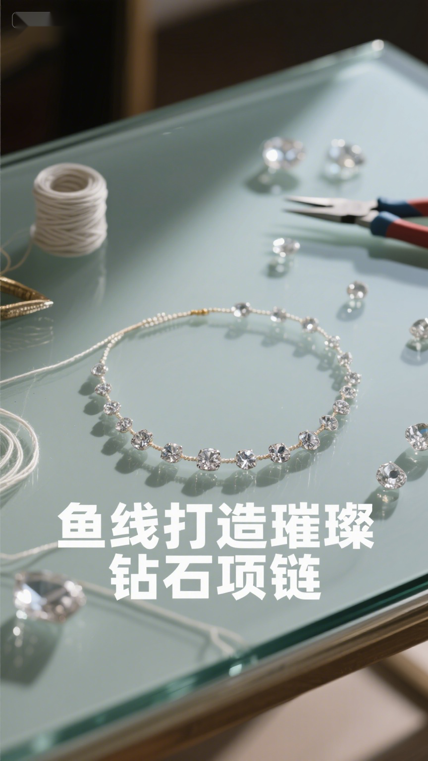 鱼线打造璀璨钻石项链