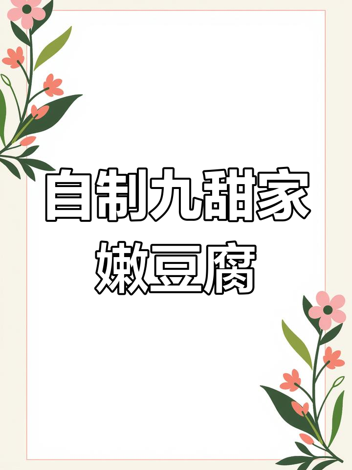 九田家嫩豆腐制作秘籍,简单几步搞定美味小菜