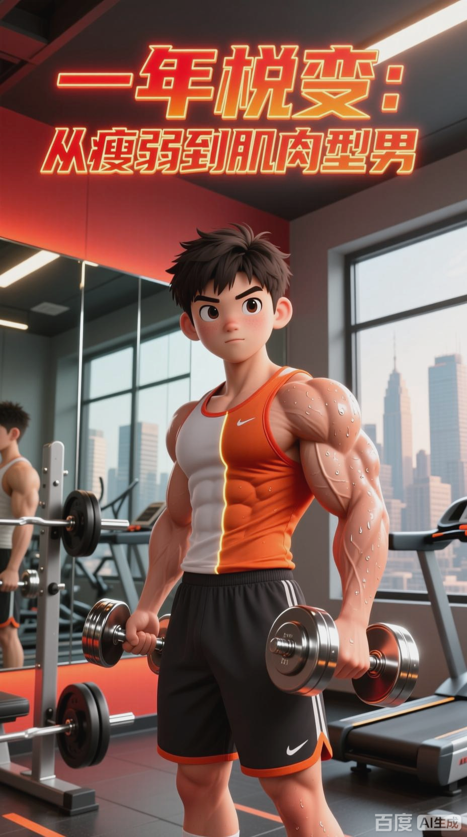 健身少年的肌肉膨胀之旅