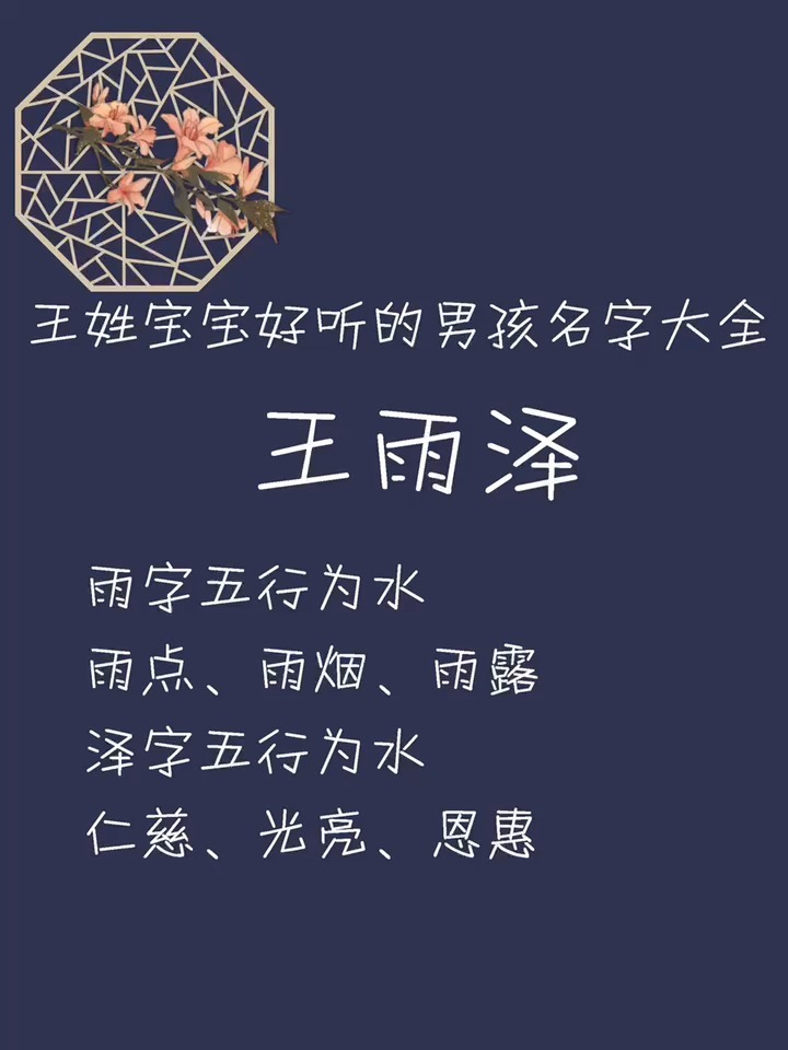 王姓宝宝好听的男孩名字大全