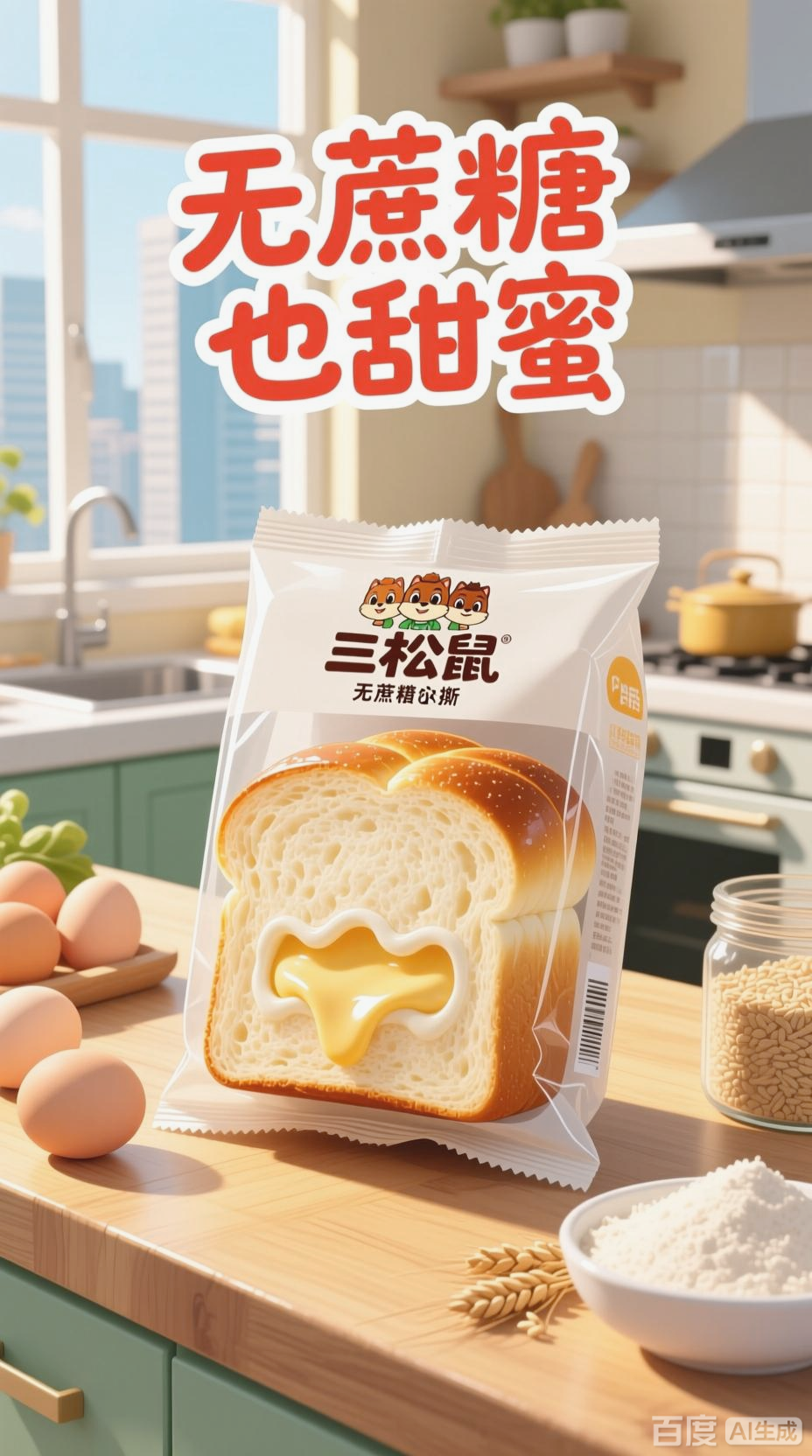 无蔗糖夹心,美味无负担