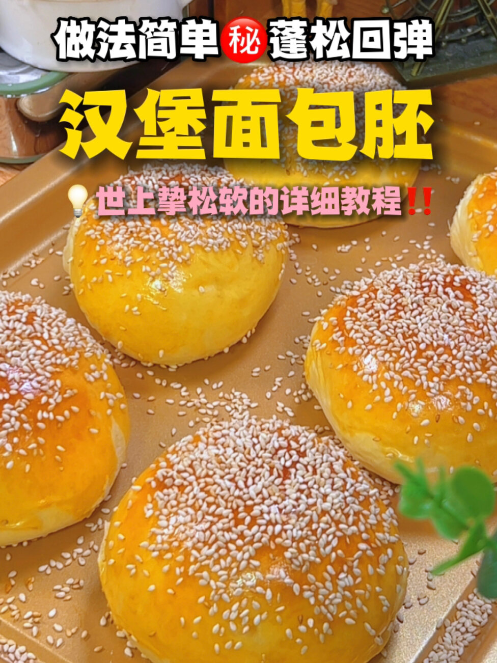 做了10万个汉堡大师自制汉堡面包胚教程