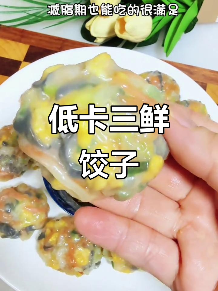 减脂必备!三鲜蔬菜饺,低卡高蛋白,虾滑超赞,吃得过瘾