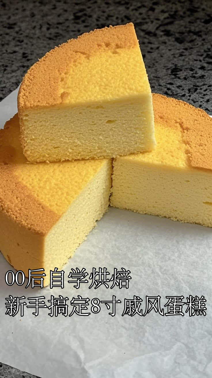 00后自学烘焙新手搞定8寸戚风蛋糕