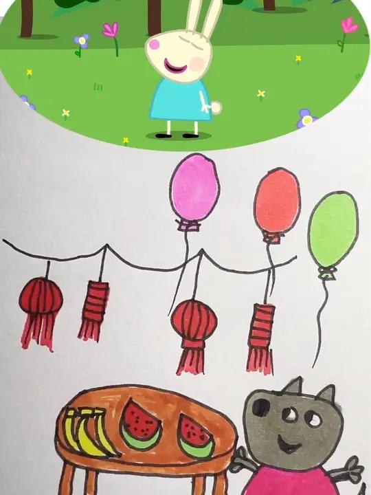 小猪佩奇简笔画 小猪佩奇 启蒙早教 儿童动画 简笔画 画画