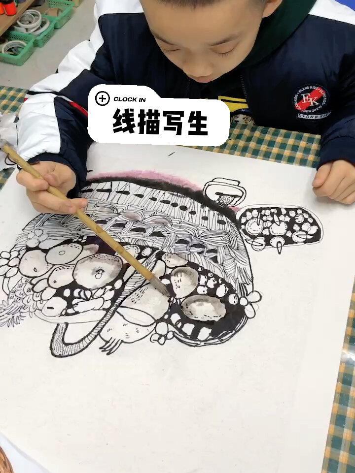 一篮子水果(线描写生)静物写生