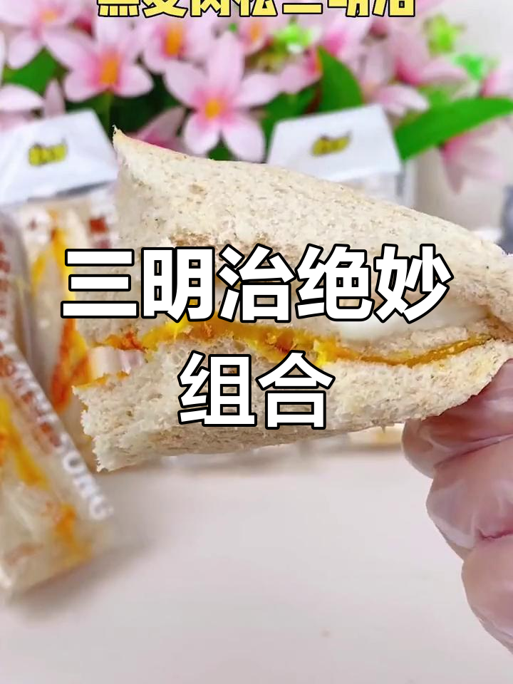 这款三明治,肉松、沙拉与芝士完美搭配,早餐首选!
