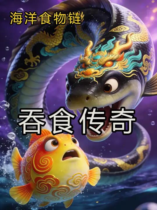 祥纹鱼链:奇幻海洋的生命交响 借皮克斯动画风格,演绎鱼类与中国传统吉祥纹样融合生物构成的超