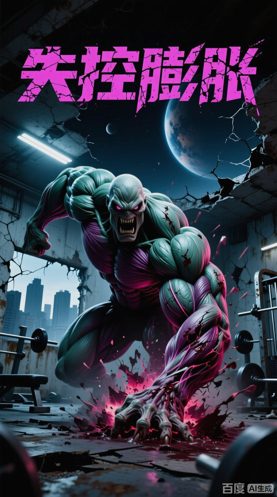 肌肉男的夸张吞噬与膨胀