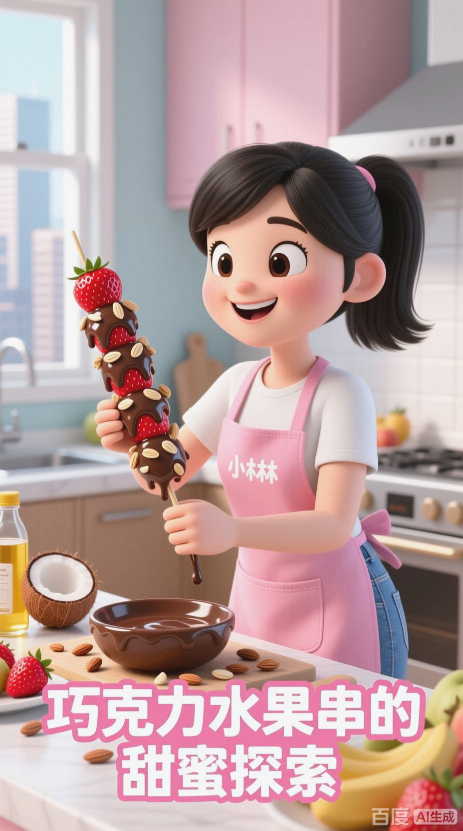 烘焙小林的创意巧克力水果串