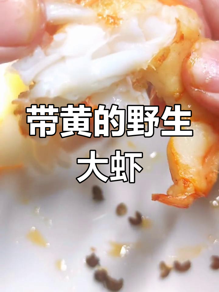 野生大虾带黄,鲜嫩美味一尝难忘