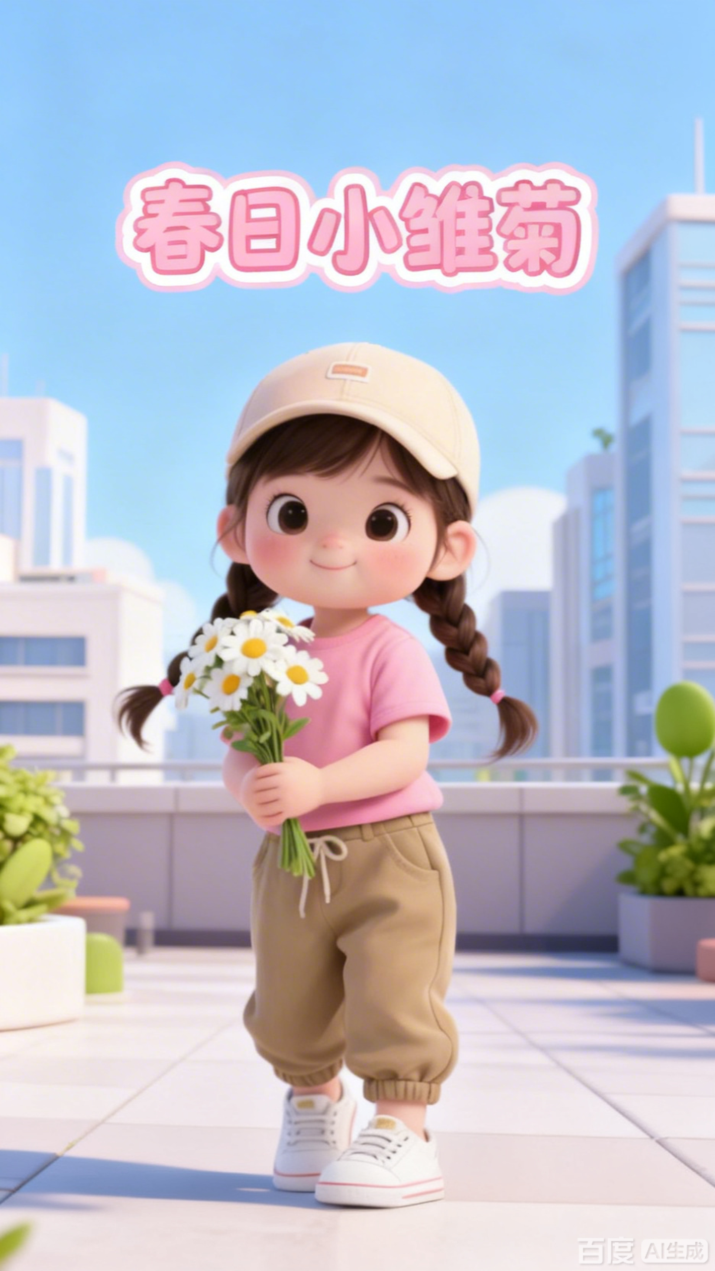 清新可爱小女孩的3D卡通世界