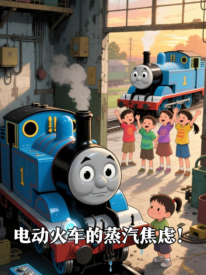 新来的电动火车因没蒸汽声自卑,托马斯带它找回“独特轰鸣”!