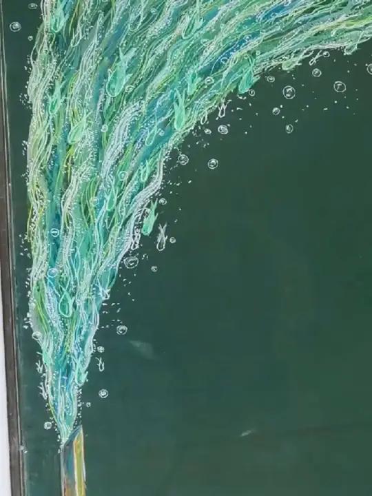 防溺水黑板报鱼群来袭 防溺水黑板报 绿色的鱼群和小船