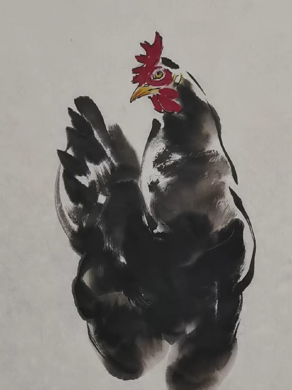 画家李毅 大吉大利 鸡 中国画 写意画