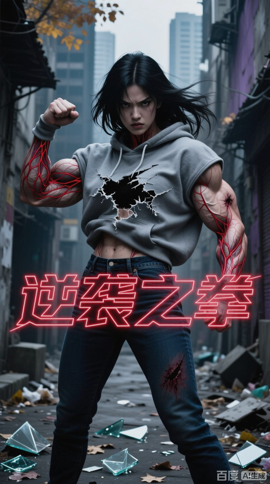 瘦弱女生变身肌肉女战士